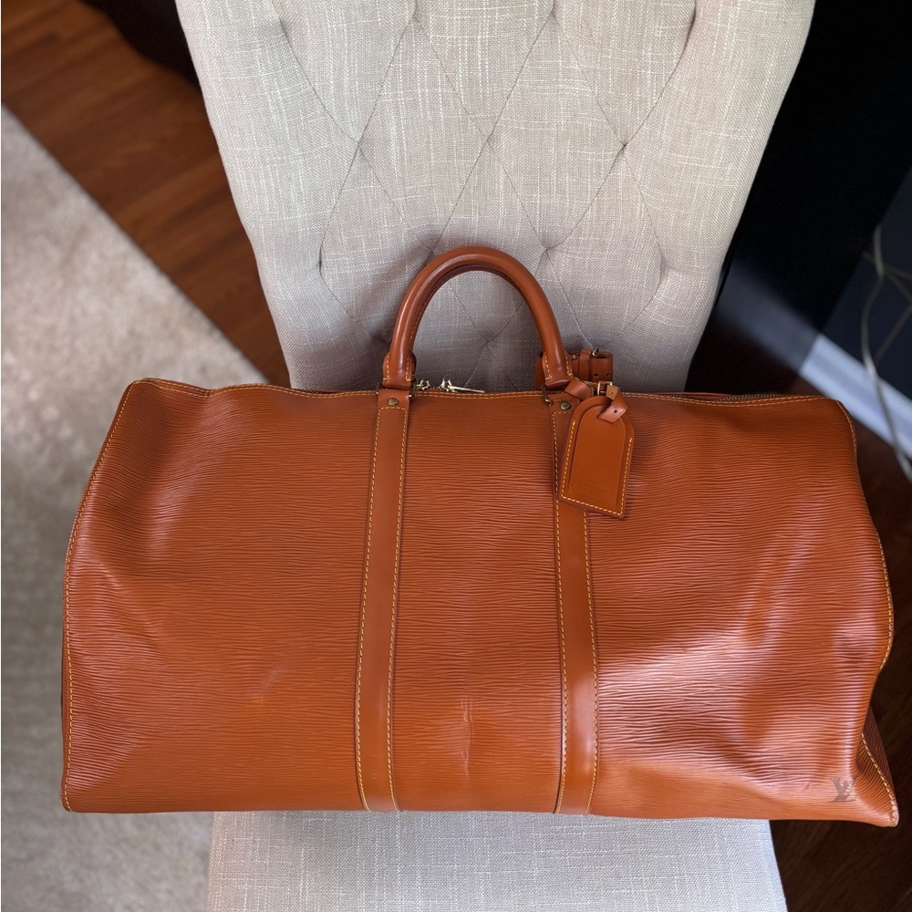 Louis Vuitton Brown Epi Leather Keepall Travel Bag